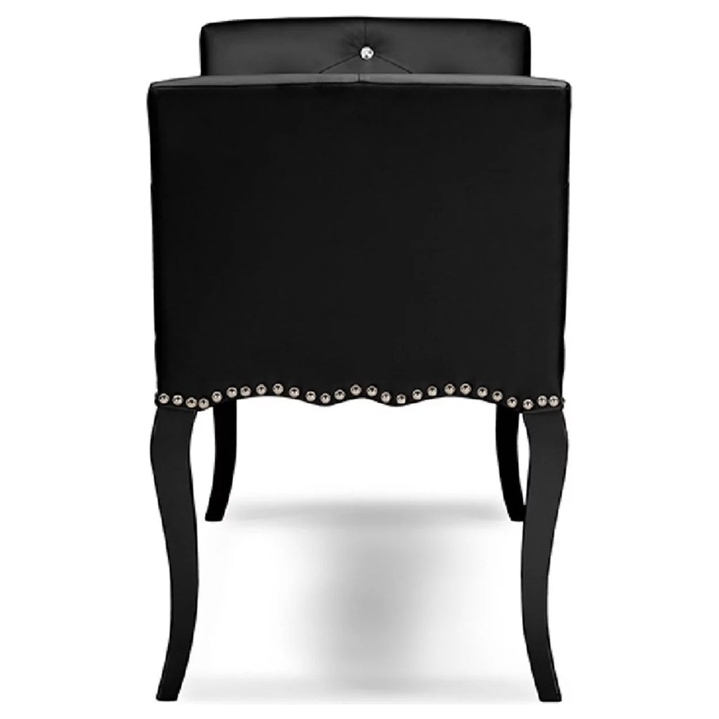 Black Faux Leather Seating Bench M1886