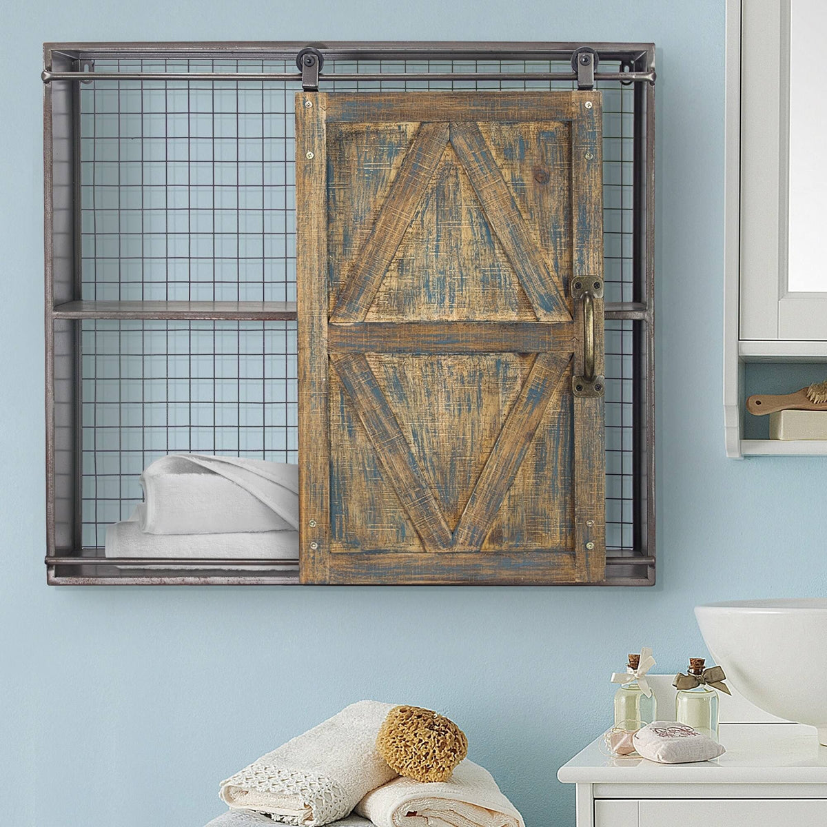 Brown Farmhouse Wall Shelf U72790