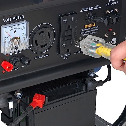 Blue Black Gas Powered Portable Generator 4400 Watt Electric Start K235698