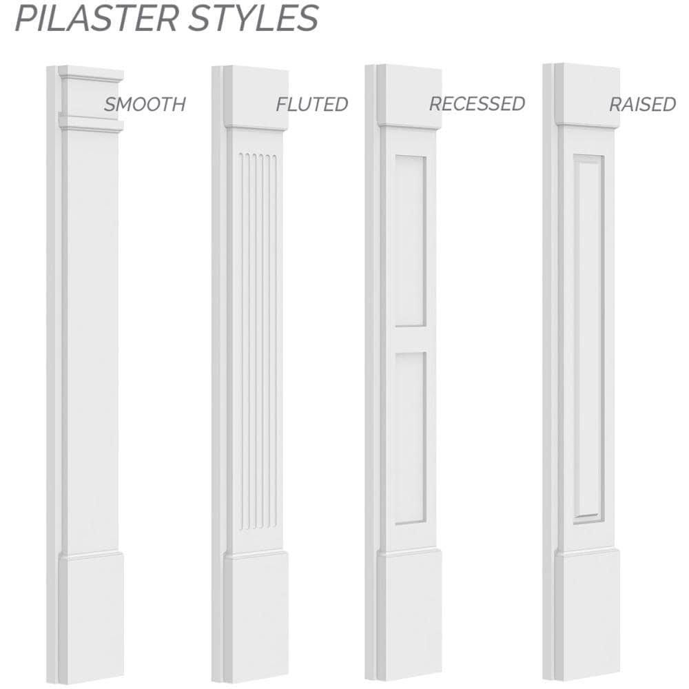 Plain PVC Pilaster with Standard Capital & Base (Pair) S9418