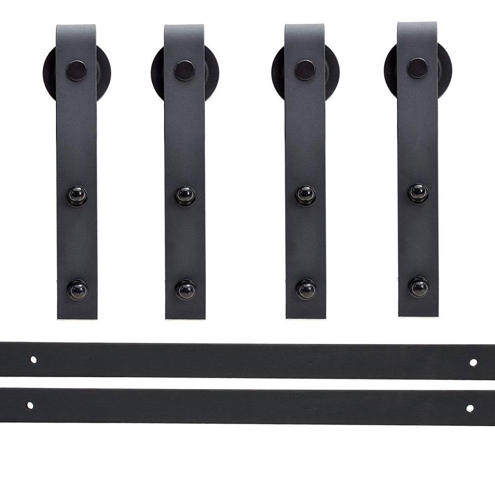 Matte Black Sliding Door Hardware 2-Set R66441
