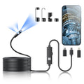 1920P HD Borescope with 8 Adjustable LED Lights, 16.4ft Semi-Rigid Snake Camera V575828