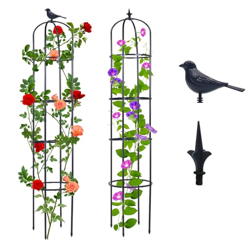 2 Pack 6ft Garden Obelisk Trellis for Climbing Plants B5679