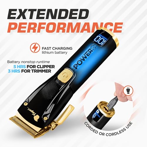 Professional Hair Clippers Set Turbo Power with Precise Cutting, Cordless Hair Clippers and Trimmers Set J4939