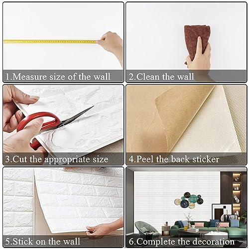 20 Pack Peel and Stick 3D Faux Brick Wall Panels L567228