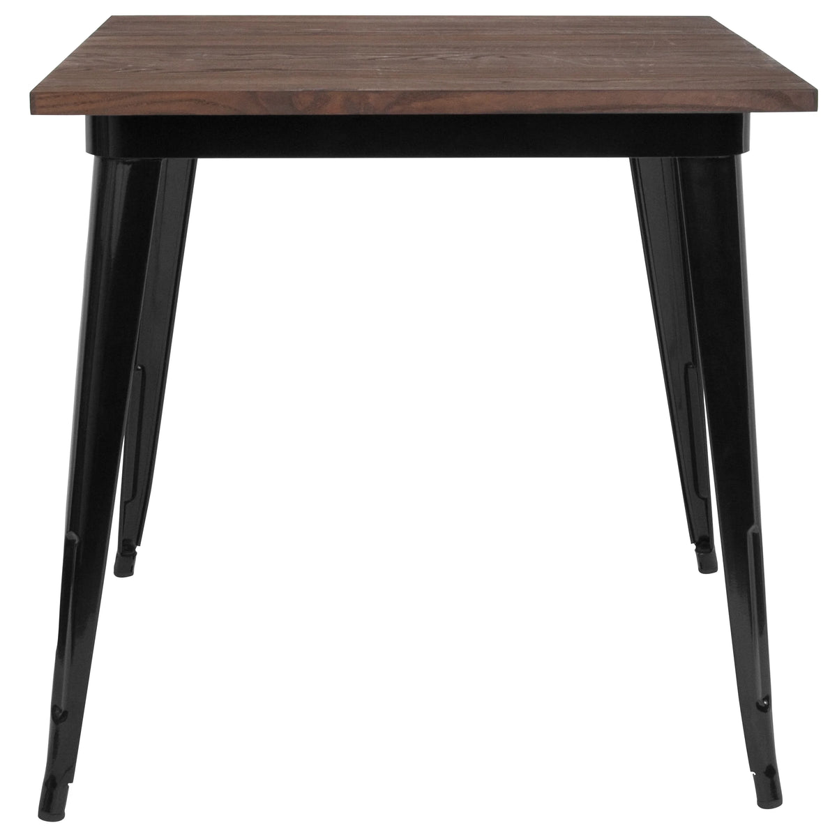 Black Metal Table with Walnut Finished Wood Top B7094