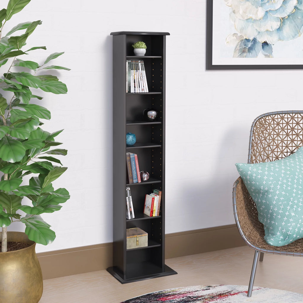 51" Black Wall Media Storage Rack V678813