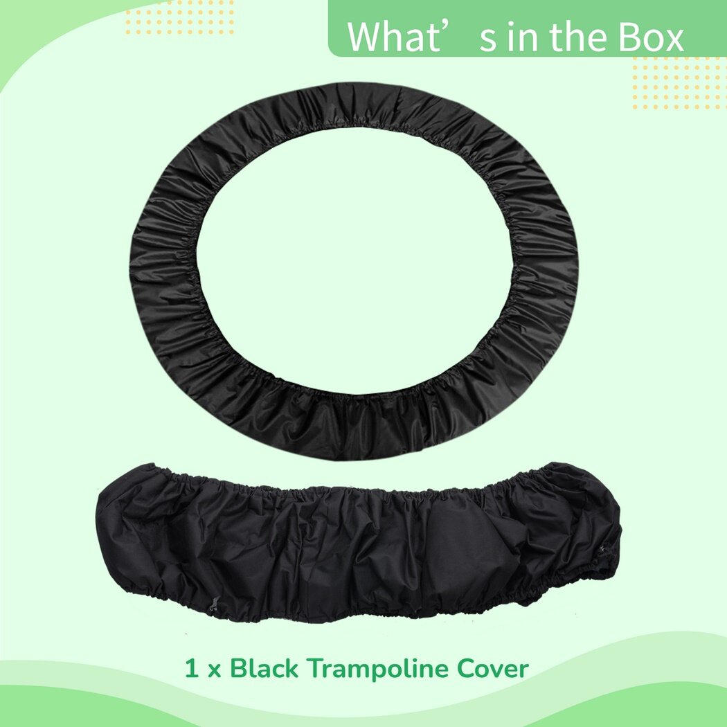 Round Trampoline Spring Cover Black 600D Oxford Cloth Waterproof Cover B974117