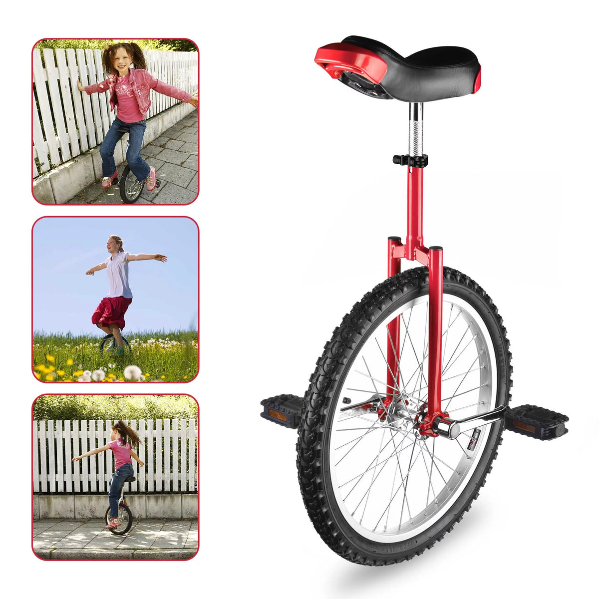 20 Inch Outdoor Unicycle Bike Yellow & Green U549113
