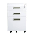 White Metal File Cabinet with Keys Q5145