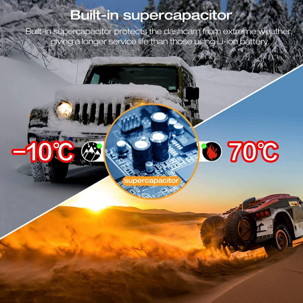 3 Channel Dash Cam Front Rear Inside 1080P Triple Dash Cam with Night Vision 170° Wide Angle Y453185
