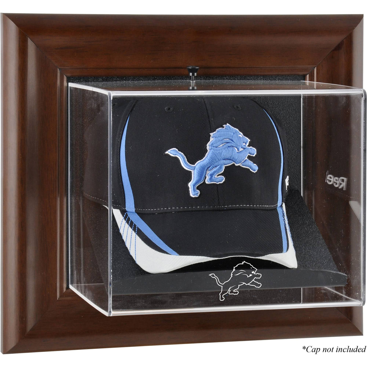 Brown Framed Wall-Mountable Baseball Cap Display Case S168145