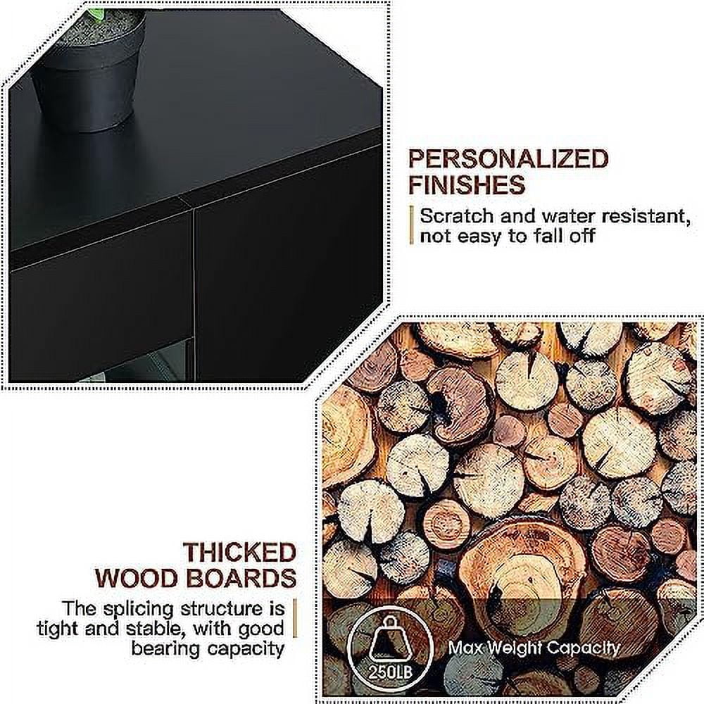 57 Inch LED TV Stand with Glass Shelves C328741