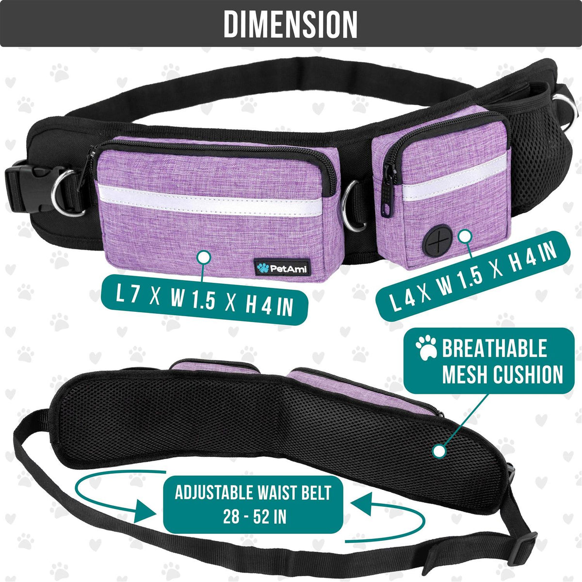 Hands Free Dog Leash Belt Bag U9088