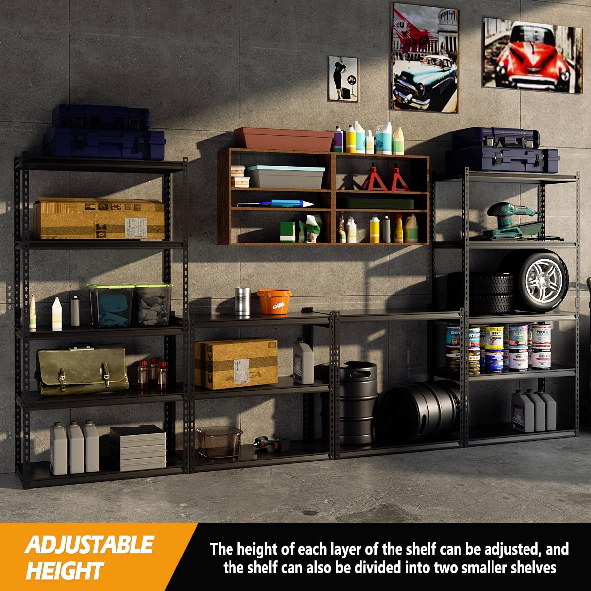 5 Tier Heavy Duty Metal Storage Shelves S2470