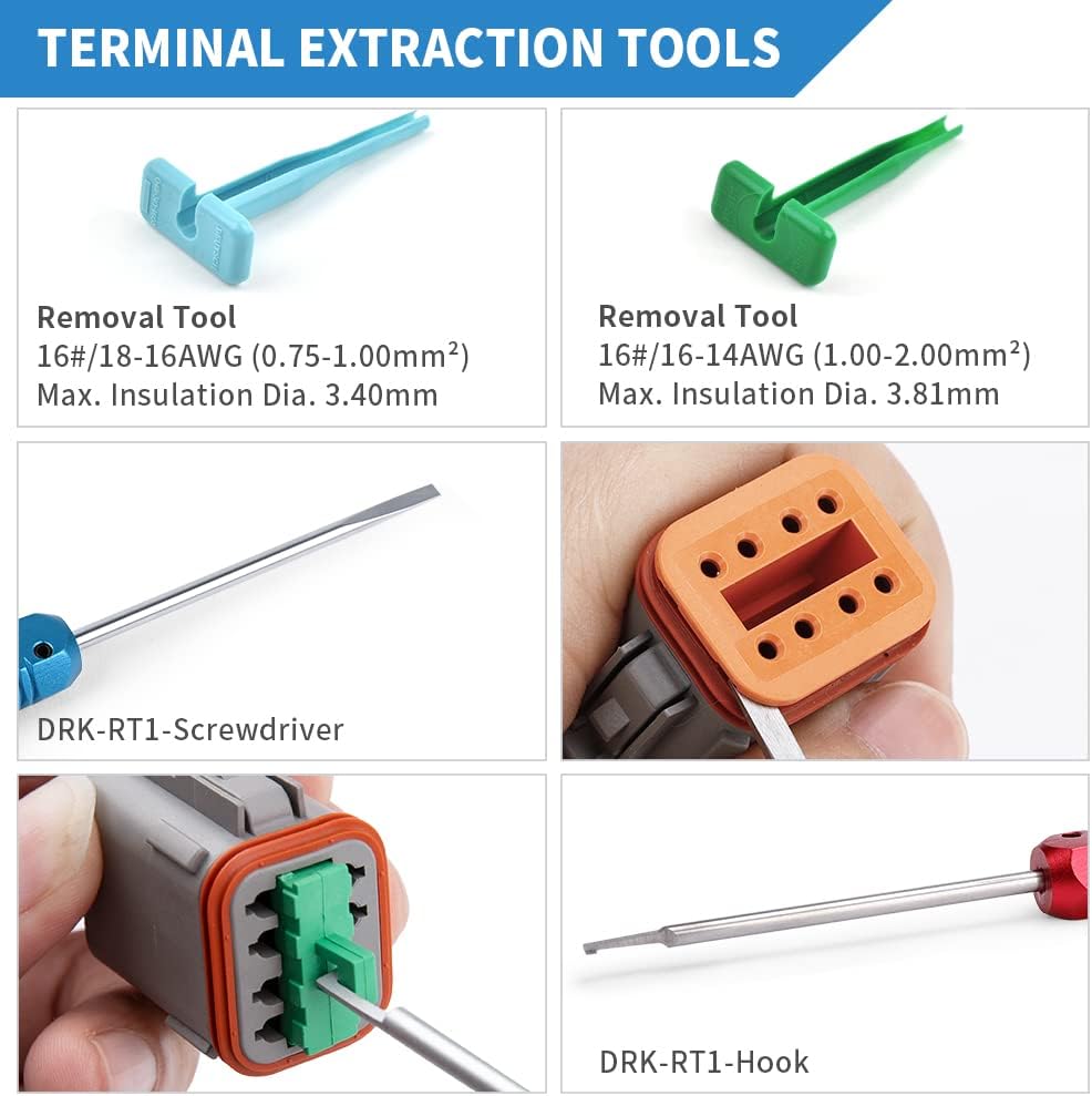 416PCS Waterproof Deutsch Connector Kit with Solid Contacts A4103