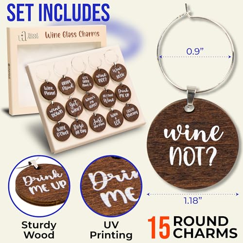 15 Pcs Christmas Wine Glass Charms K91067