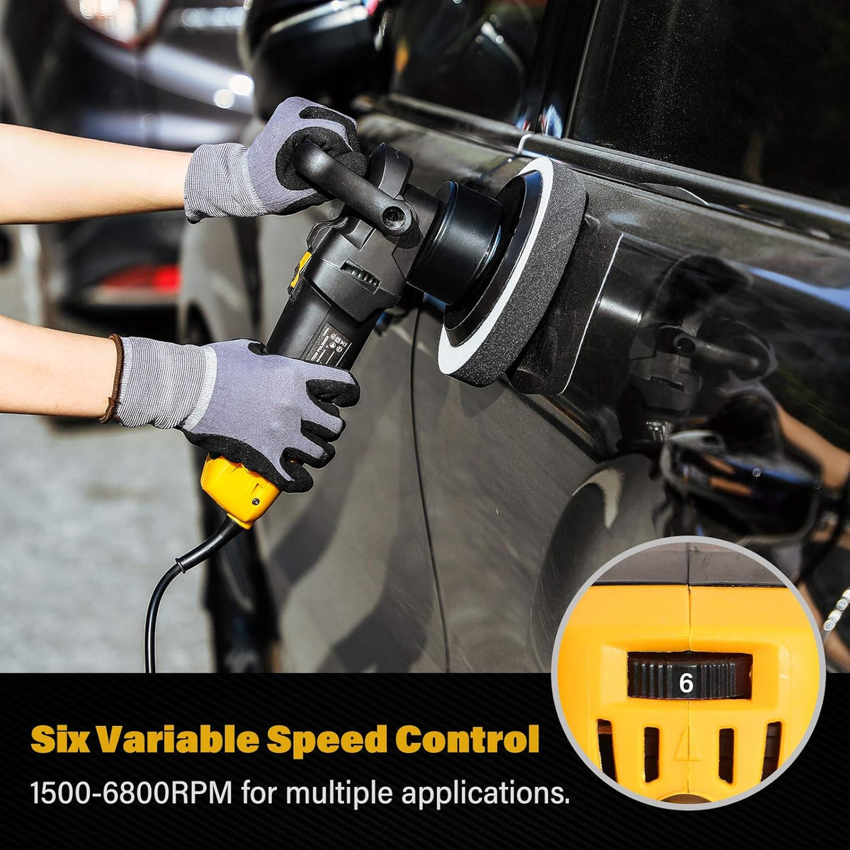 6 Inch Dual Action Buffer Polisher with Variable Speeds O89106