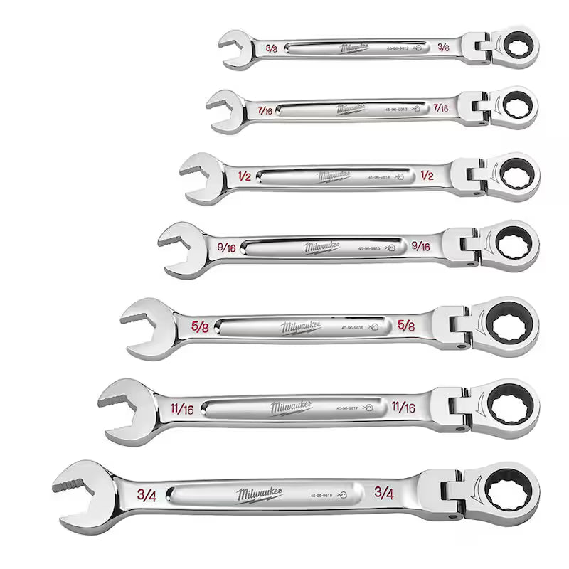 14-Piece Flex-Head Ratcheting Combination Wrench Set SAE and METRIC A212057