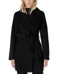 Black Belted Wrap Coat U800224