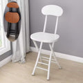 White Oak Folding Stool with Backrest Y75863