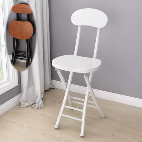 White Oak Folding Stool with Backrest Y75863
