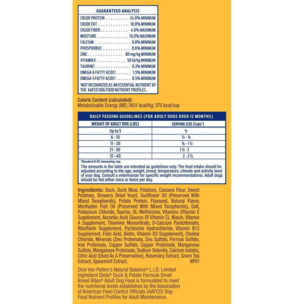 Limited Ingredient Duck & Potato Small Breed Dog Food Z2791