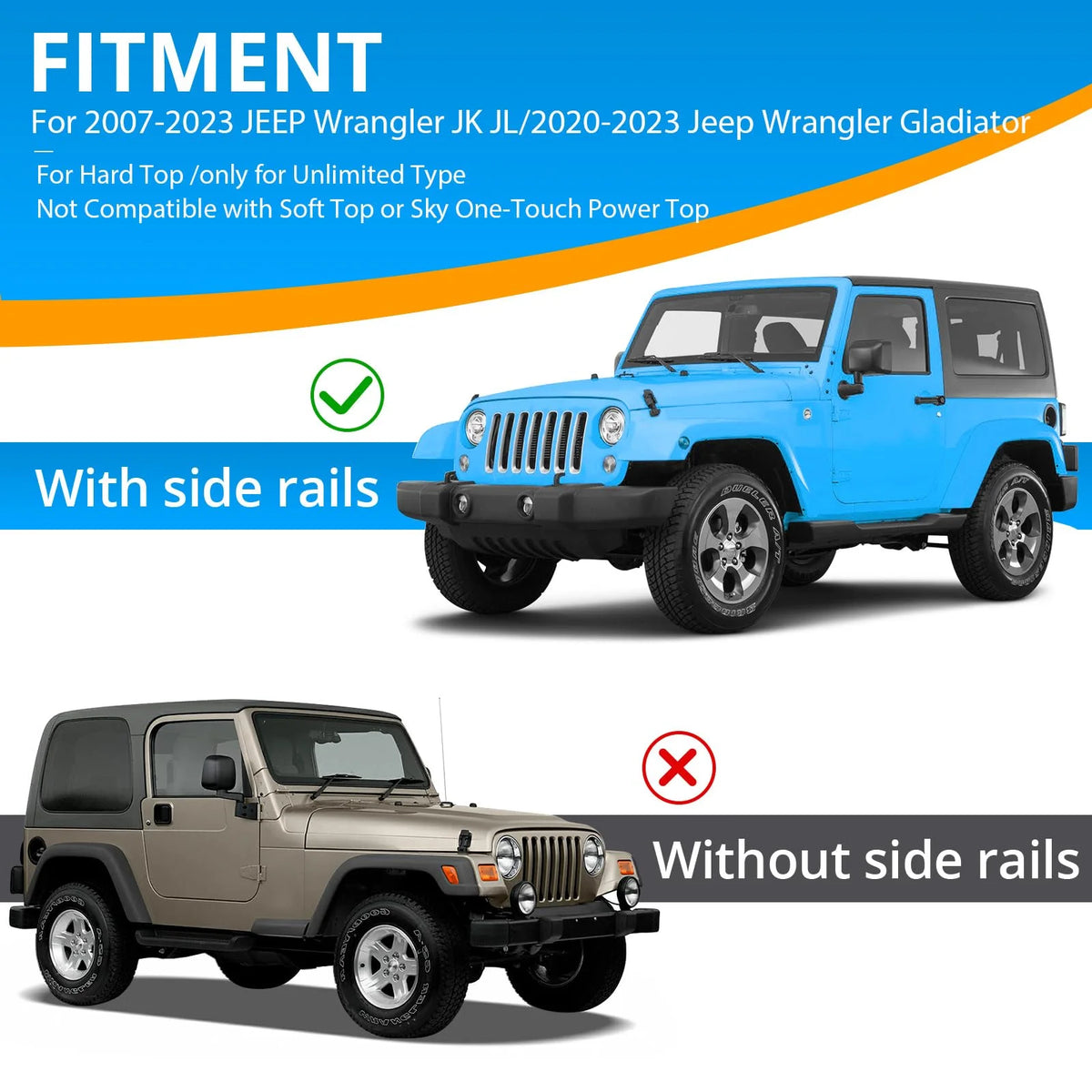Heavy Duty Steel Roof Rack Cross Bar for Jeep Wrangler JK JL Unlimited G455