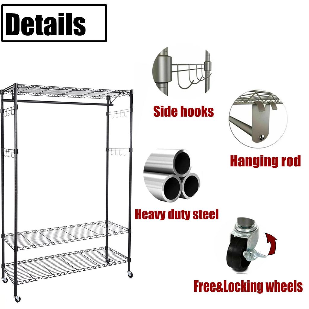 Heavy Duty Clothing Garment Rack with Shelves L103