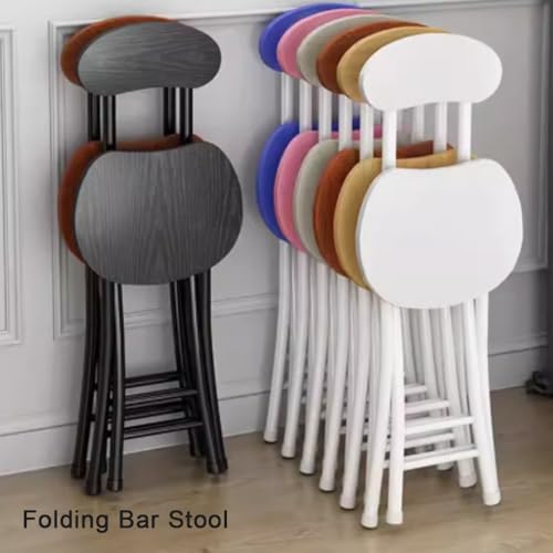 White Oak Folding Stool with Backrest Y75863