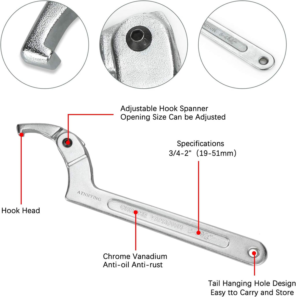 4 pcs Adjustable Spanner Wrench Set E615059
