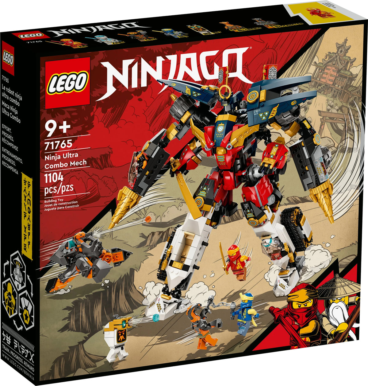 4 in 1 Mech Set with Toy Car, Jet Plane and Tank Toys plus 7 Minifigures Y45936