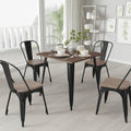 Black Metal Table with Walnut Finished Wood Top B7094