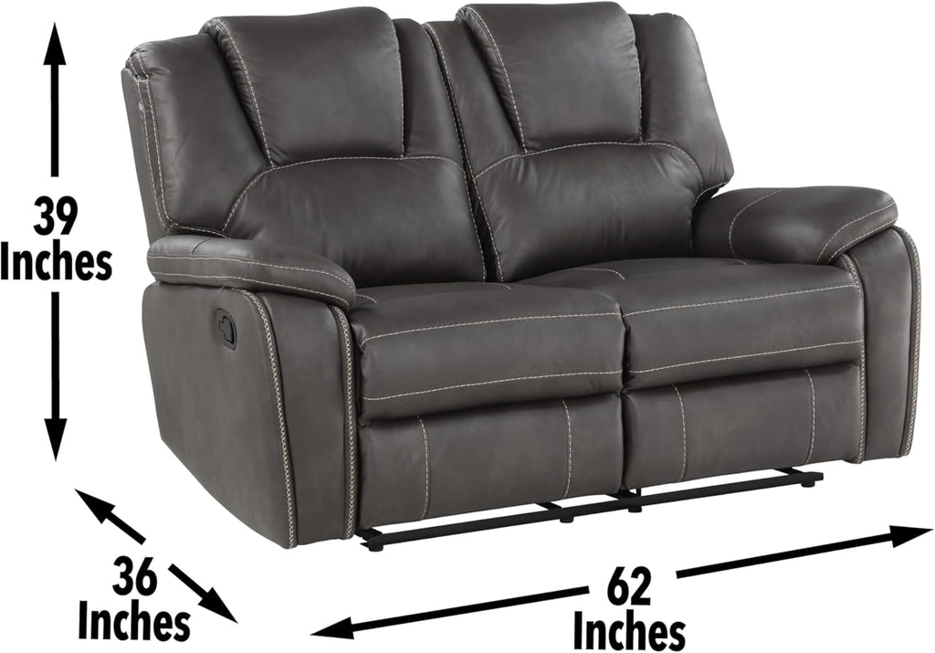 Charcoal Reclining Loveseat and 3-Seat Sofa Set Z851315