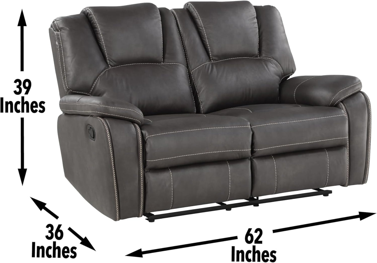 Charcoal Reclining Loveseat and 3-Seat Sofa Set Z851315