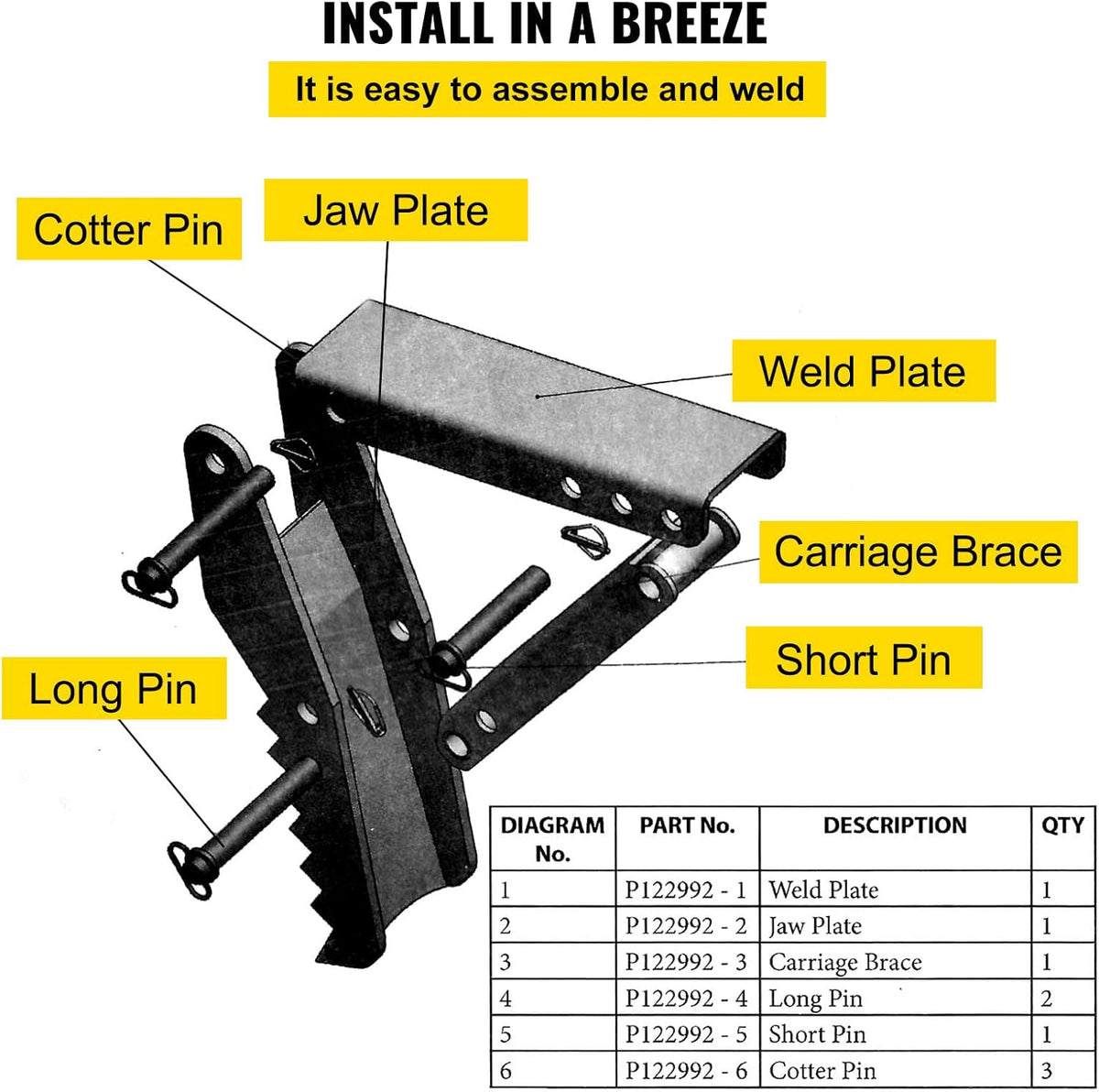 21 inch Hydraulic Backhoe Thumb Attachment with Cylinder N37013