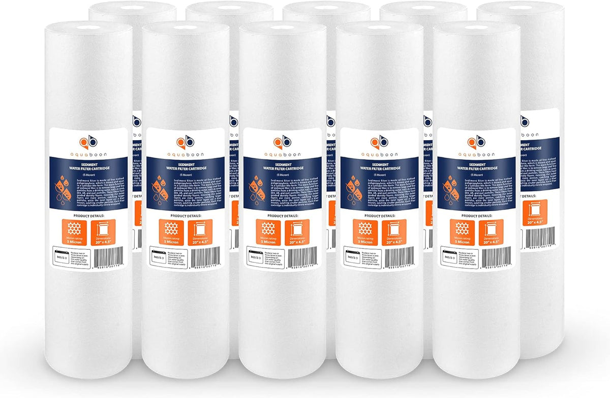 5 Micron 20 Sediment Water Filter Replacement Cartridge, 10 Pack H312362
