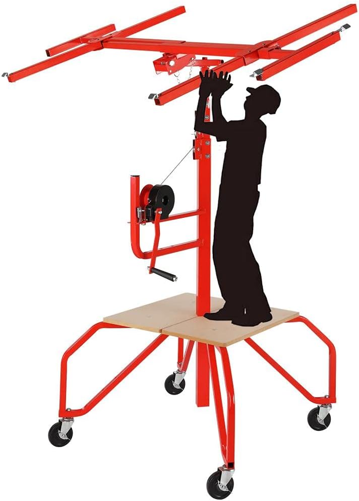 Drywall Lift Rolling Panel Hoist Jack Lifter 11FT B25017