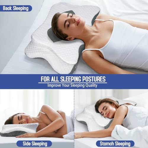 Gray Contour Memory Foam Cervical Pillow C49162
