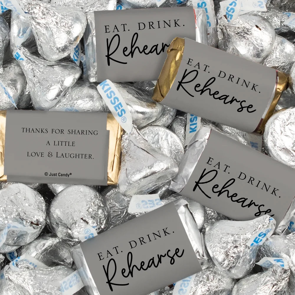 116 Pcs Chocolate & Kisses Candy Favors (1.50 lbs) Grey I30006