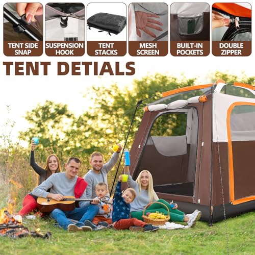 6 Person Waterproof Windproof Pop-Up Tent with Carry Bag K3630
