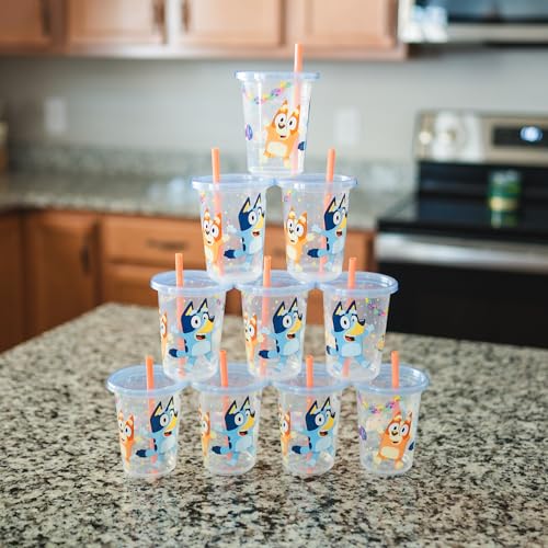 10 Oz 8 Count Toddler Straw Cups with Snap On Lids and Straws I502102