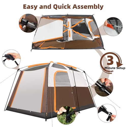 6 Person Waterproof Windproof Pop-Up Tent with Carry Bag K3630