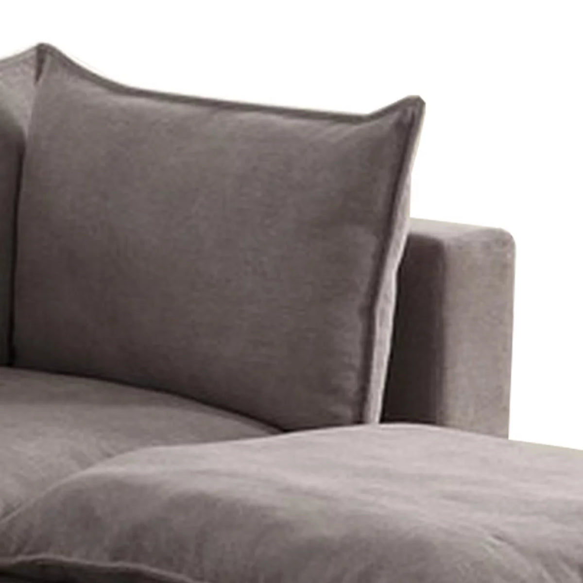 84 Inch Gray Fabric Sectional Arm Loveseat and Ottoman Set G207609