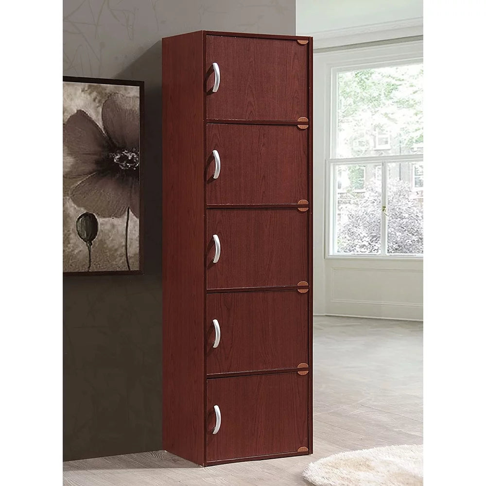 Modern 5-Shelf 5-Door Bookcase R924