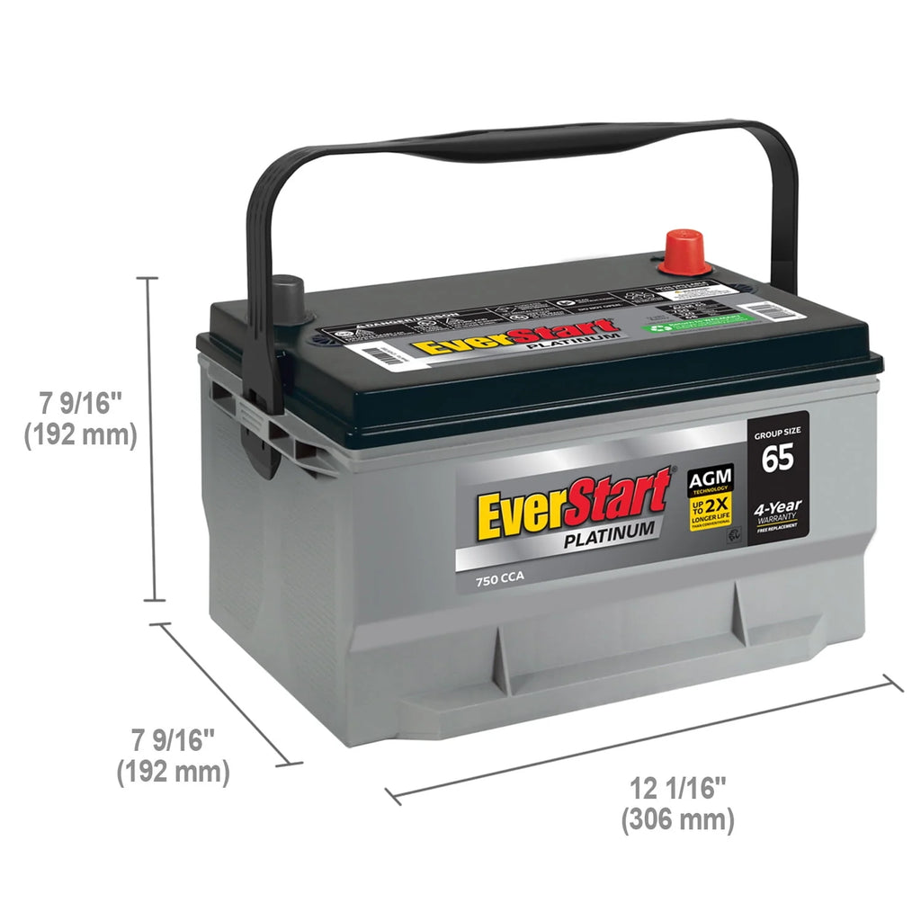 AGM Battery Group Size 65 12 Volt 750 CCA X525