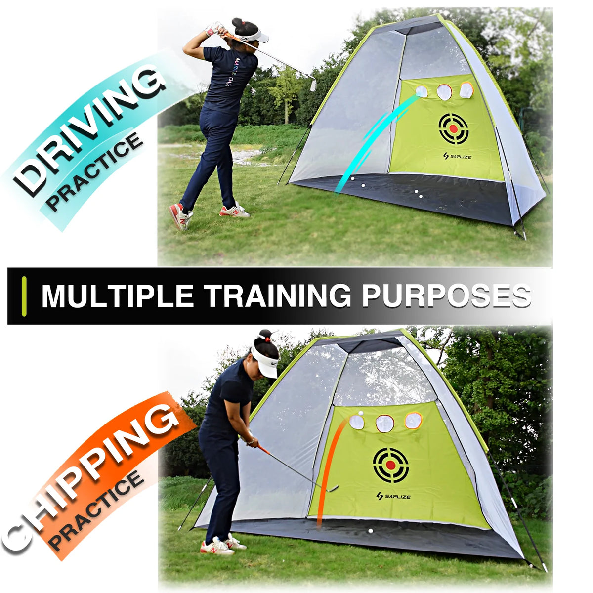 10 x 7 ft Golf Practice Net with Mat, Tees and Balls N11788
