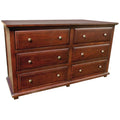 Mahogany Wood 6 Drawer Double Dresser G15498