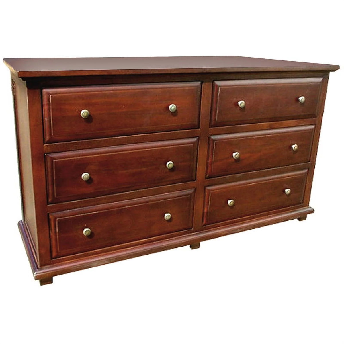 Mahogany Wood 6 Drawer Double Dresser G15498