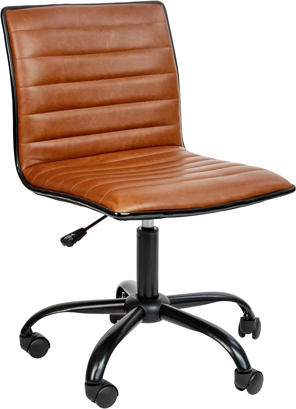 Brown Ribbed Swivel Office Chair N836